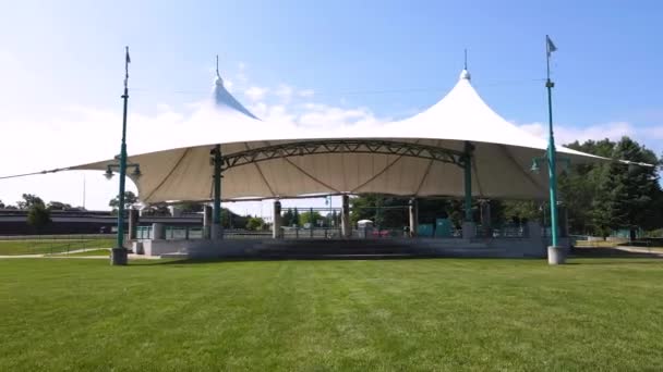 Low Approach Pavilion Venue Heritage Landing Park — Video Stock