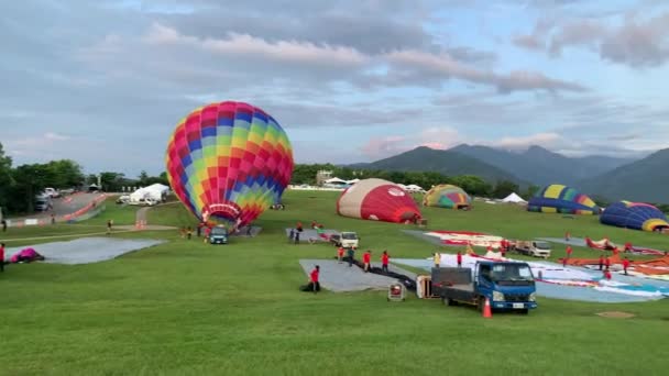 Taitung Tajwan Lipca 2022 Tajwański Międzynarodowy Festiwal Balonów Wyżynie Luye — Wideo stockowe