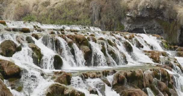 Huacaya Beautifull Step Waterfall Rocks — Stockvideo