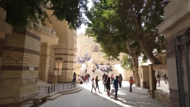 View Coptic Cairo Egypt Showing Lots Visitors Moving Clicking Pictures — Stock video