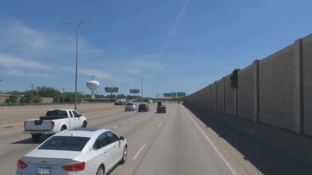 Traveling Illinois Chicago Land Area Suburbs Streets Highways Pov Mode — Video