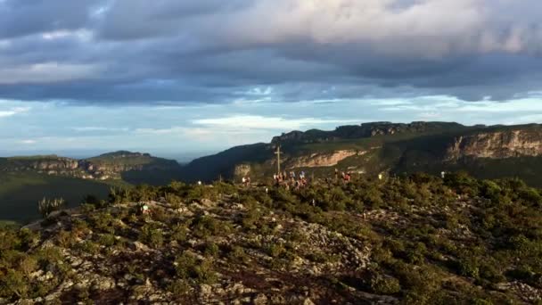 Lumba Lumba Keluar Drone Terbang Lanskap Ditembak Dari Atas Morro — Stok Video