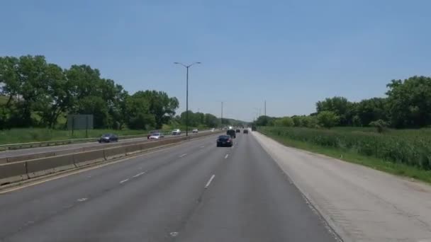 Traveling Illinois Chicago Land Area Suburbs Streets Highways Pov Mode — Vídeo de Stock