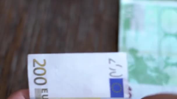 White Male Counting Hundreds Euro Bills — Vídeos de Stock