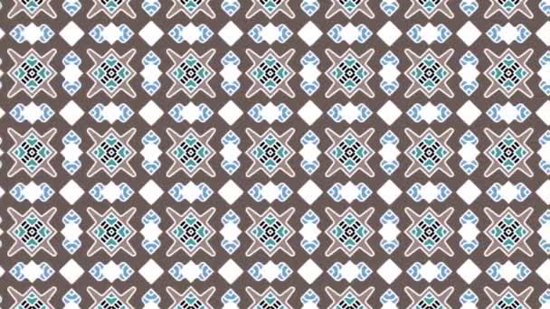 Colorful Kaleidoscopic Tiles Pattern Animation Black Grey Colors Panning — Vídeos de Stock