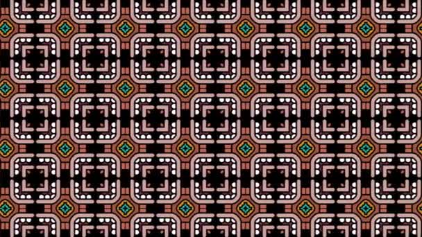 Symmetrical Tile Patterns Design Backgrounds Animation Scrolling Right — Stock Video