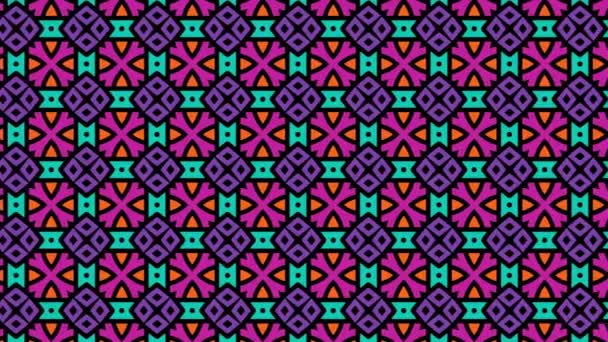 Illustration Seamless Mosaic Geometric Ornament Animation Motion Graphics Scrolling Right — Stockvideo