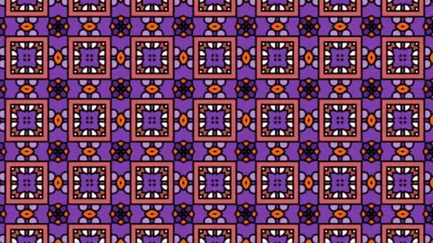 Geometric Background Tribal Tiles Panning Seamless Pattern Ethnic Design White — Wideo stockowe