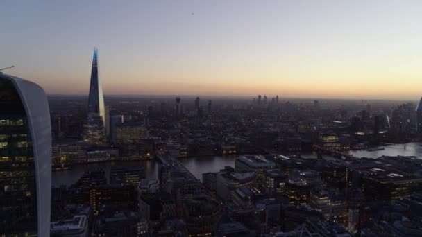 Establecimiento Aéreo Plano Londres Noche — Vídeos de Stock