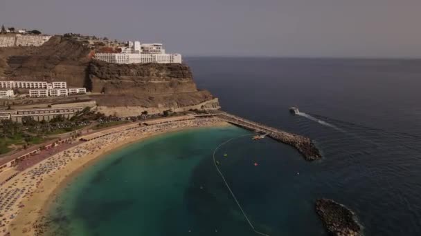 Aerial View Amadores Beach Grand Canary Island Summer Пуэрто Рико — стоковое видео