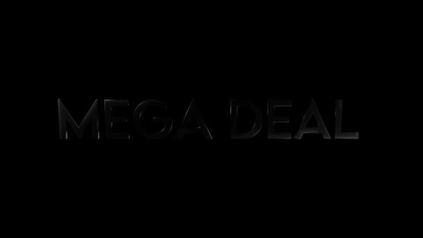 Mega Deal Word Animasyon Videosu Dinamik Işıklandırma Ile — Stok video