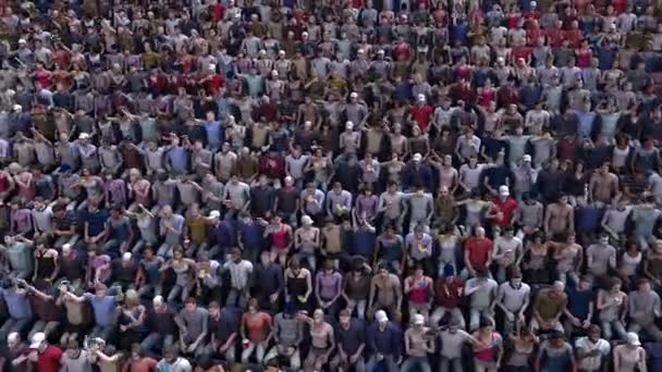 People Crowd Waving Hands Stadium Animations Crowd — Stock videók