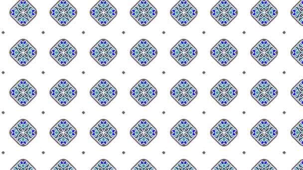 Beautiful Seamless Geometric Ornament Pattern White Background Sliding Abstract — ストック動画