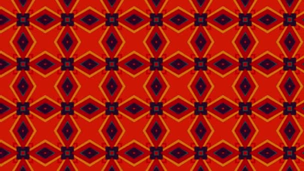 Colorful Red Aztec Diamond Ornaments Geometric Shape Ethnic Seamless Pattern — Stock video