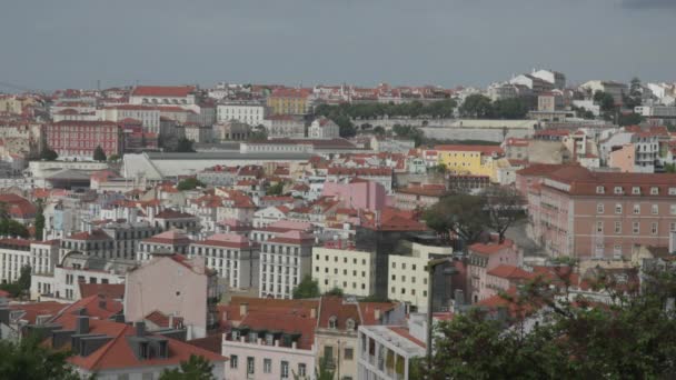 Uma Visão Ampla Lisboa Portugal Olhando Para Príncipe Real Graca — Vídeo de Stock