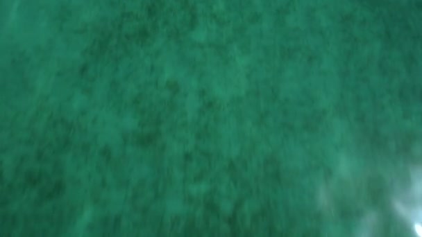 Turquoise Ocean Revealed Jetty Kusadasi Resort Town Turkey Pullback Tilt — Video