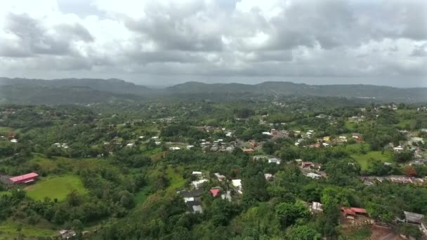 Flying Drone Houses Trees Community Corujas — Vídeo de Stock
