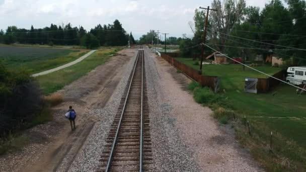 Hobo Walking Tracks Background Close — Stock video