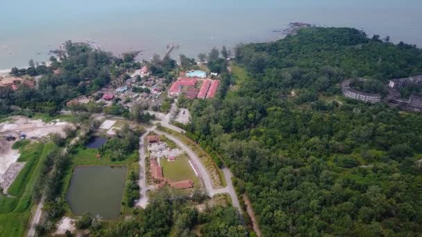 Aerial View Tanjung Balau Desaru Johor Malaysia — Stock video