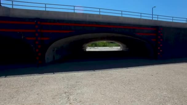 Shorter Clip Fly Tunnels Divert Water Indian Bend Wash Scottsdale — Stockvideo