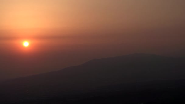 Sunset Atami Mountain Japan Sky Background Focus Out Focus Wide — Stock video