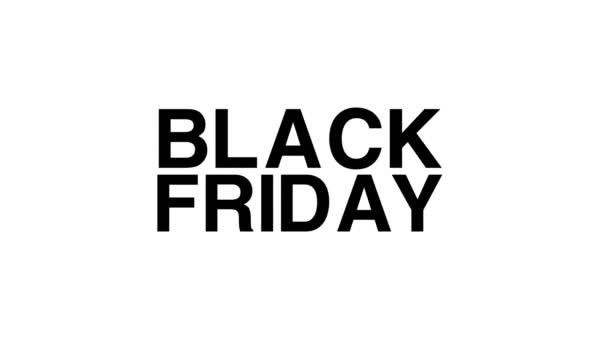 Black Friday Sale Animation White Background Black Text — Wideo stockowe
