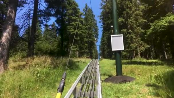 Rollercoaster Train Going Hill Pohorje — Vídeo de Stock