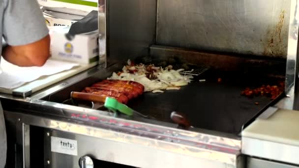 Hotdog Stand Boulevard Fairgrounds — Stockvideo