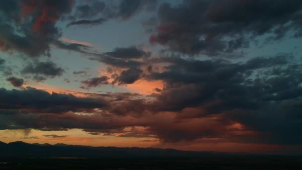 Clouds Fire Sunset Boulder Colorado — Stockvideo