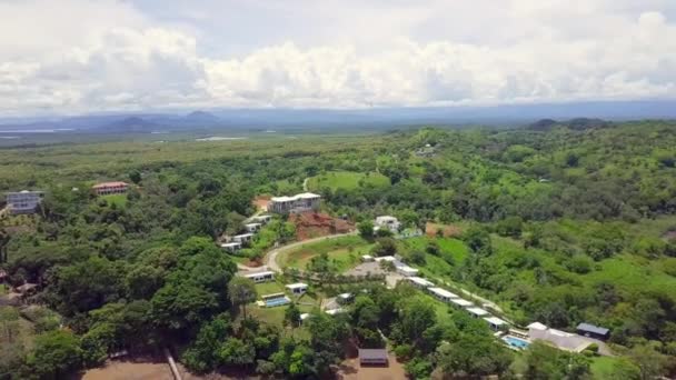 Aerial Drone Shot Resort Boca Chica Panama Beautiful Forest Sky — Vídeos de Stock