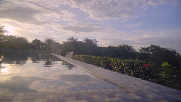 Beautiful View Swimming Pool Natural Environment Sunset Boca Chica Panama — 비디오