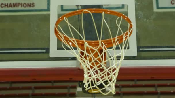 Closeup Basketball Hoop Net Balls Shot — Video Stock