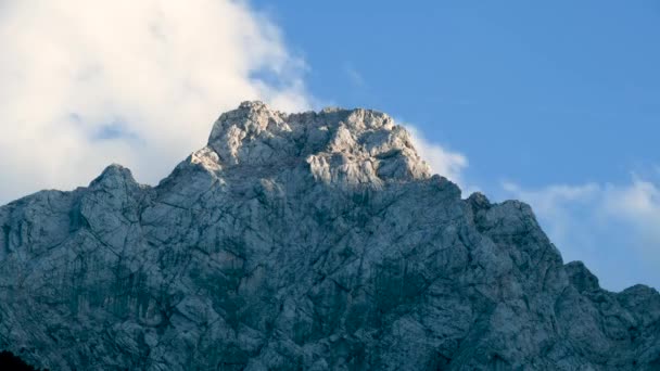Time Lapse Clouds Mountain Peak Sunset Ojstrica Kamnisko Savinjske Alpe — стокове відео
