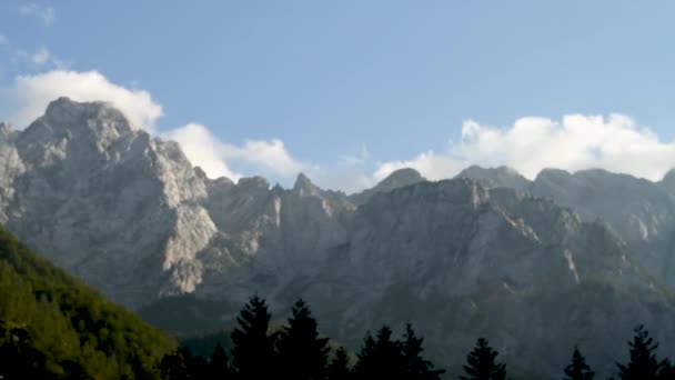 Time Lapse Clouds Mountain Peak Sunset Ojstrica Kamnisko Savinjske Alpe — Vídeos de Stock