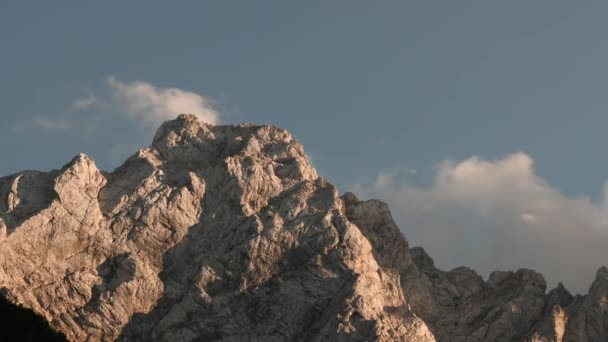 Time Lapse Clouds Mountain Peak Sunset Ojstrica Kamnisko Savinjske Alpe — Stock video