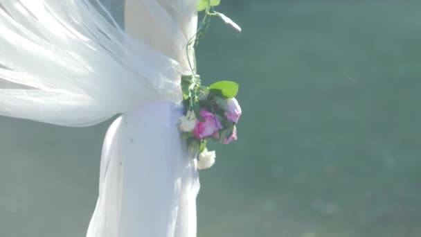 Flowers Marriage Altar Decorative Withered Bouquet Situated Day Wedding Park — Video Stock