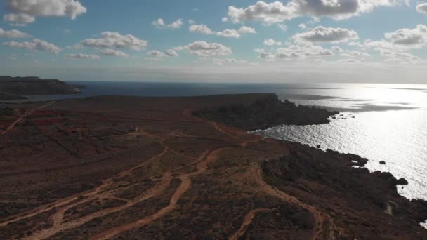 Aerial Drone Video Northern Malta Ghajn Znuber Tower — Stok Video
