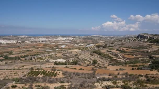 Time Lapse Video Western Malta Rabat Fields Landscape — Vídeo de Stock