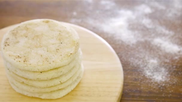 Arepas Venezuelan Dish Made Corn Flour — ストック動画