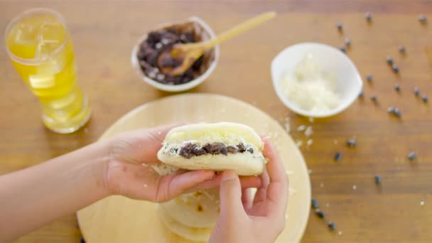 Arepas Venezuelan Dish Made Corn Flour — Stockvideo