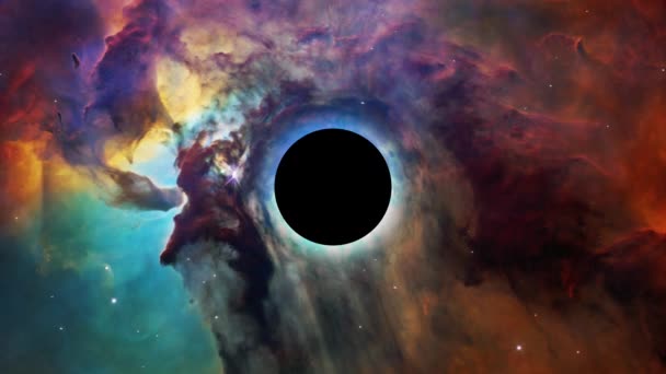 Гравитационное Линзирование Вблизи Черной Дыры Элементы Этого Изображения Предоставленного Наса — стоковое видео