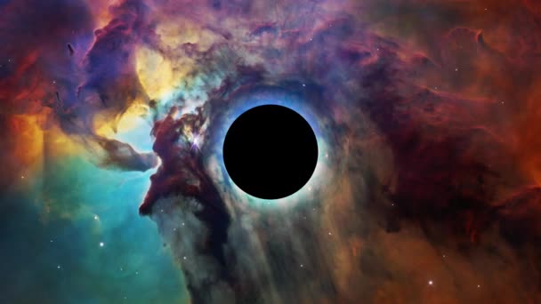 Gravitational Lensing Black Hole Elements Image Furnished Nasa Centered Long — Video Stock
