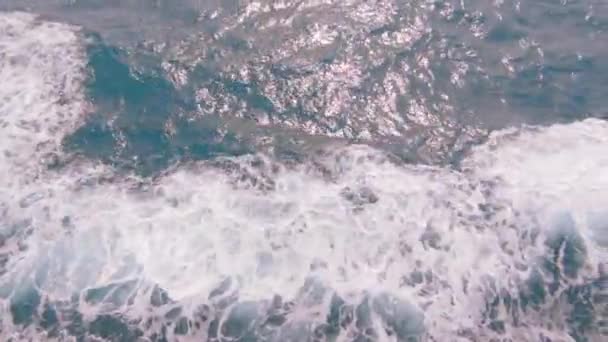View Waves Ocean Caused Ferryboat Picton New Zealand — стоковое видео