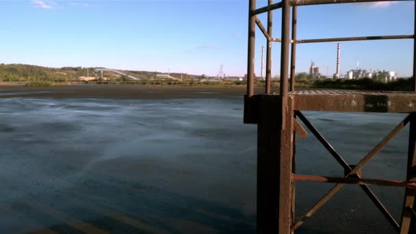 Lagoon Sludge Factory Close Shot — Vídeo de stock