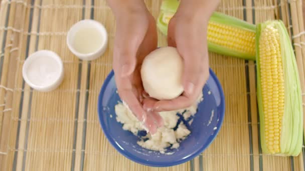 Arepas Venezuelan Dish Made Corn Flour — Stockvideo