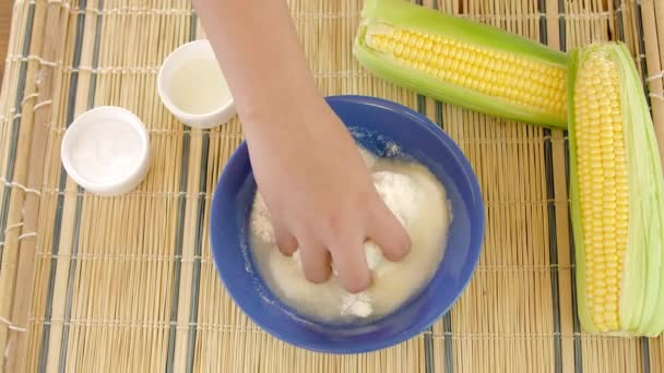 Arepas Venezuelan Dish Made Corn Flour — Stockvideo