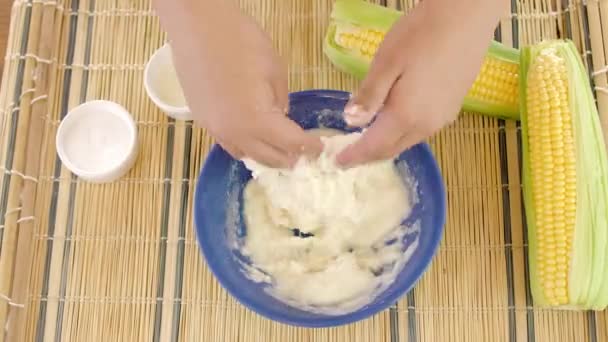 Arepas Venezuelan Dish Made Corn Flour — Vídeo de Stock