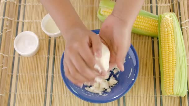 Arepas Venezuelan Dish Made Corn Flour — Stockvideo