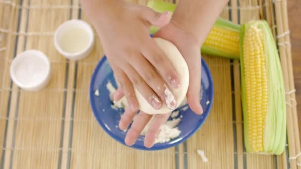 Arepas Venezuelan Dish Made Corn Flour — Vídeos de Stock