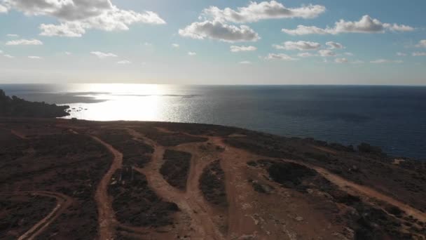 Aerial Drone Video Northern Malta Ghajn Znuber Tower — Stok Video